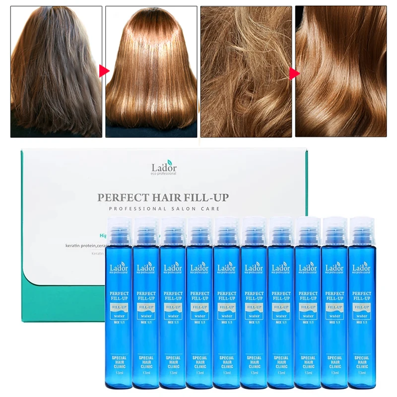 Фото LADOR Perfect Hair Fill-Up белковые ампулы для волос Кератиновое средство лечения против