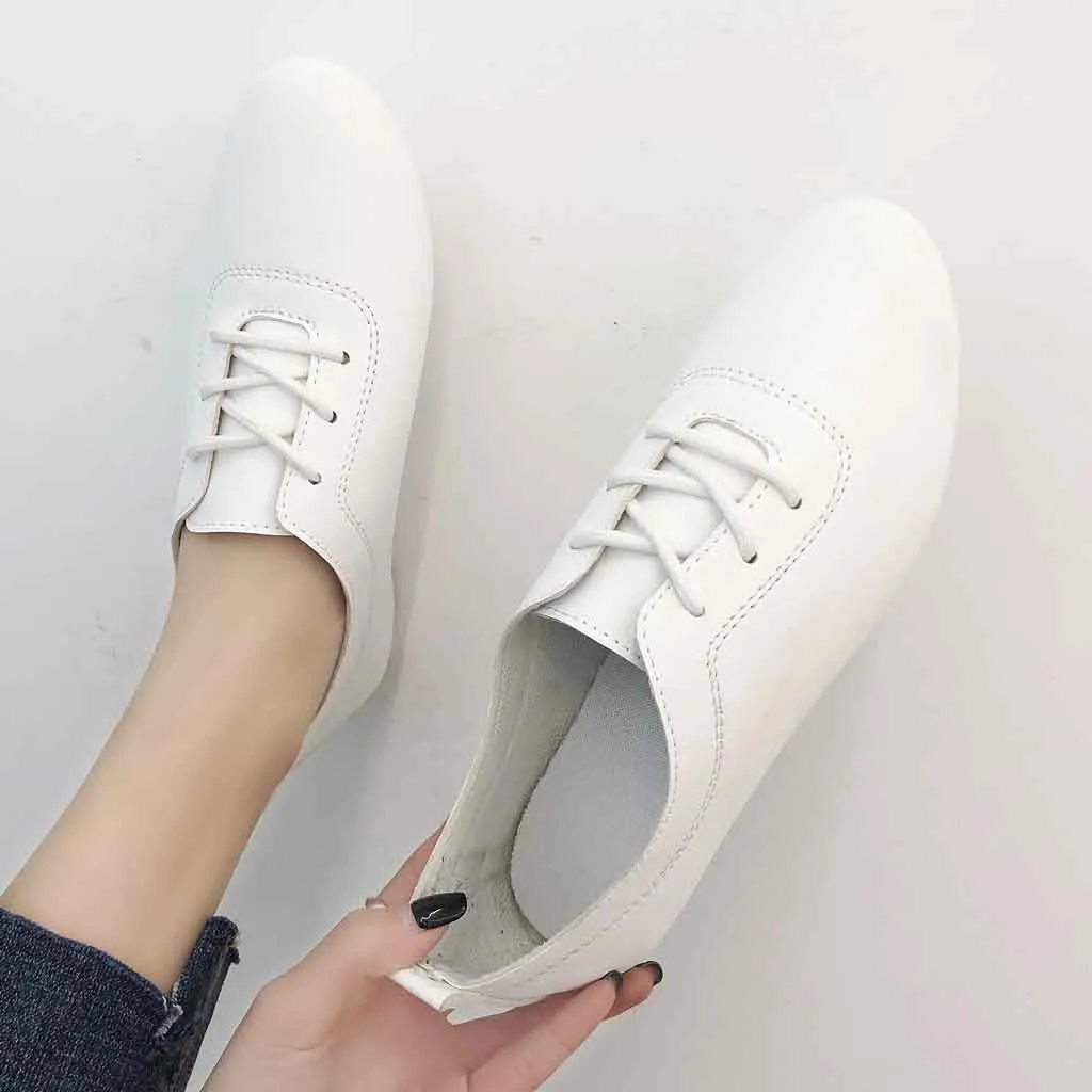 Женские модные однотонные туфли на плоской подошве повседневные тонкие женская