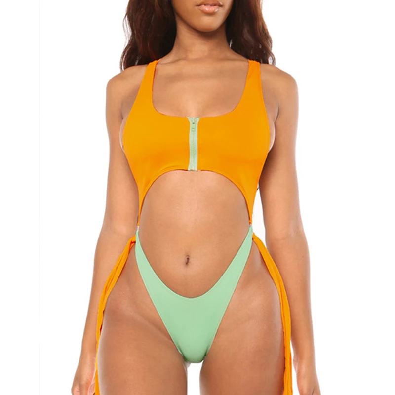 Simplee женская купальник бикини пуш ап новынка выдалбливают строку молния