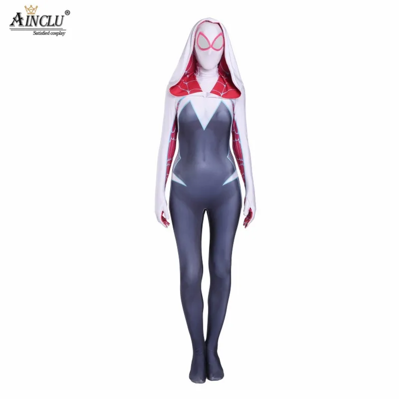 Ainclu Venom костюм паук Гвен Стэйси Человек-паук косплей костюм спандекс лайкра зентай для Хэллоуина женский паук герой костюм анти-Веном