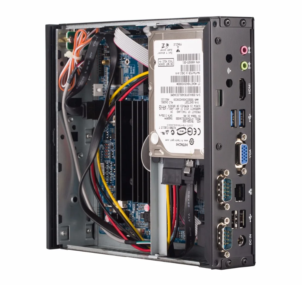 Celeron J1900 Mini PC 4 ядра безвентиляторный мини ПК с VGA HDMI Двойной LAN 2 Порты и разъёмы COM sup