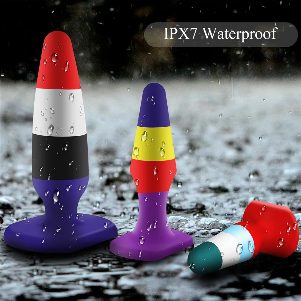 GUIMI Rainbow Butt Plug Silicone Erotic Toys BDSM Anal Stimulator Prostate Sex For Men Gay Game Anus Dilator |