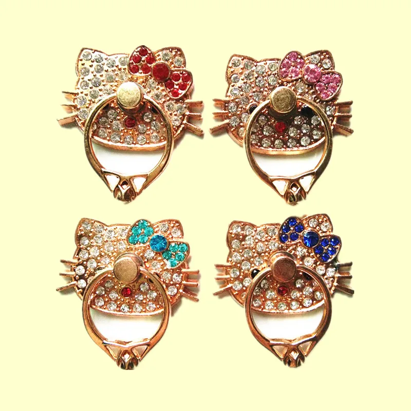 Магнитный держатель для телефона Универсальный Алмазный KT Cat кольцо samsung s8 iphone 4s se