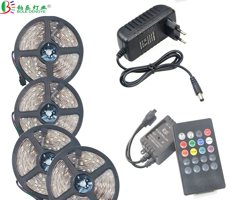 5m 10m 15m 20m RGB2835 LED strip light SMD ribbon tape full set+IR music controller +power adapter | Лампы и освещение