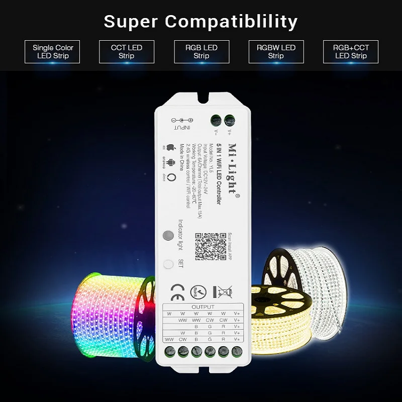 Mi светильник YL5 светодиодный Управление WI-FI для RGB/RGBW/CCT одноцветный полосы лента