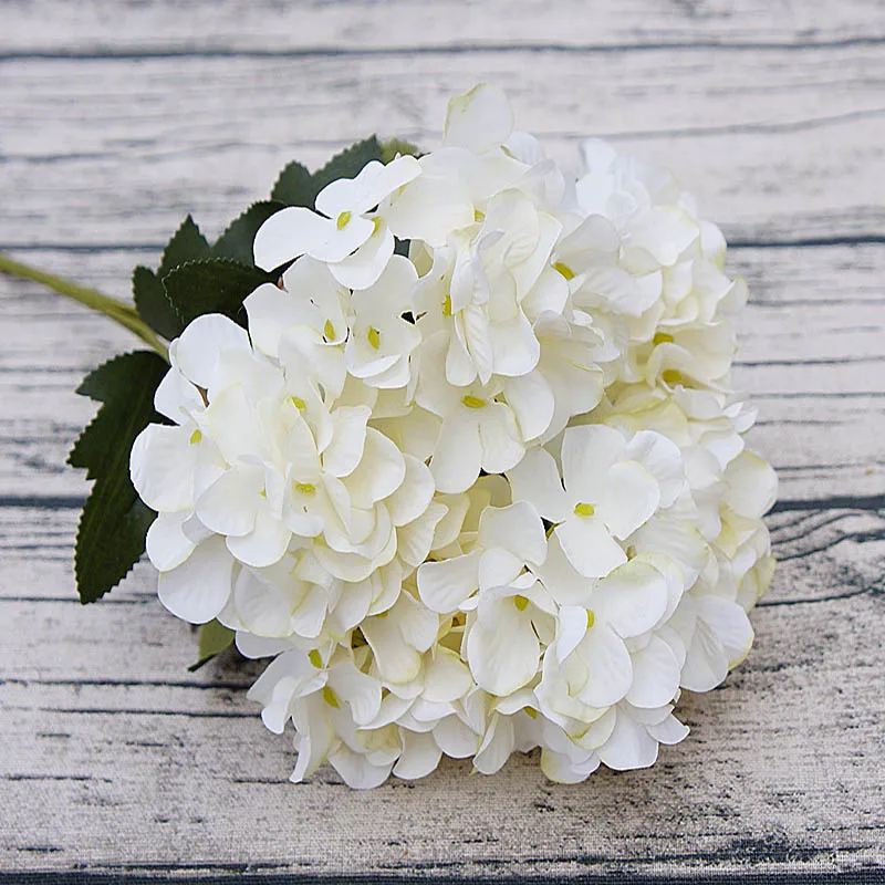 milk white 6 головок/1 набор, искусственный цветок из пластика, рождественские украшения для дома, аксессуары для свадьбы, шелковая Гортензия, сделай сам, картина, искусственный цветок - Цвет: milk white