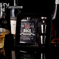 mealivos 8 oz 304 stainless steel hip flask gift box personalized liquor flagon vodka rum alcohol bottle groomsman gift