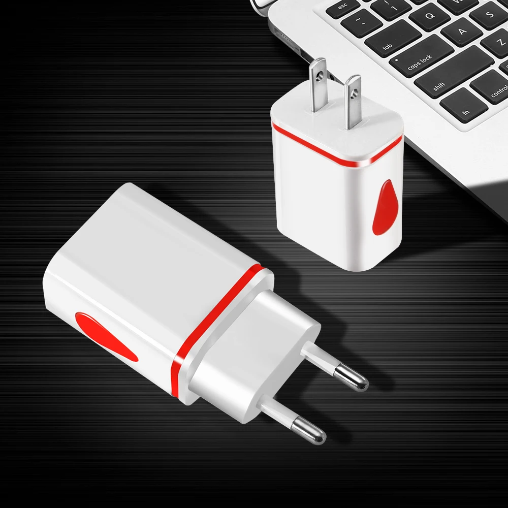 OLAF Dual USB зарядное устройство для iphone Xs X 7 8 Plus с европейской вилкой светодиодный