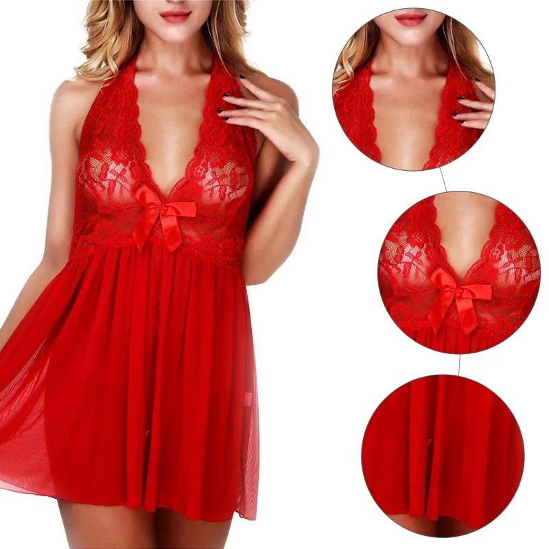 Сексуальное нижнее белье шифоновая Пижама сексуальное для женщин с открытой