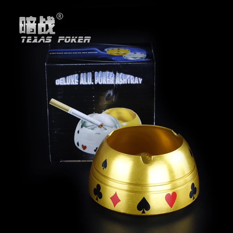Техасская покерная пепельница из металлического сплава золотой и серебряный на