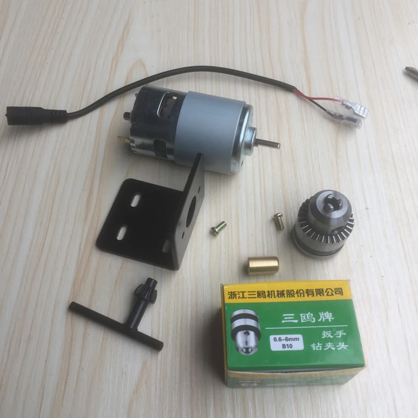 

Chuck Miniature Drill DC 12~24V 775 Motor Angle Grinder Cutting Grinder Polishing Engraving Electric Handle Drill Press Kit