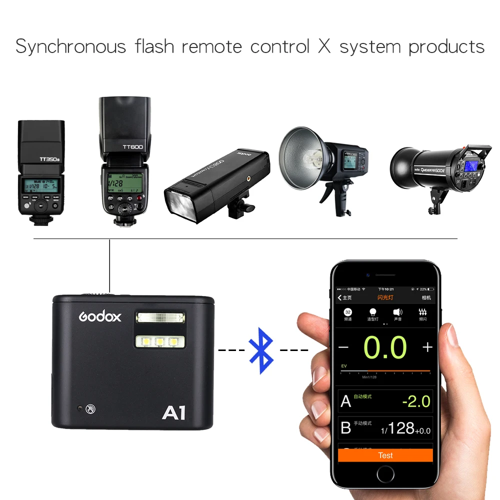 В наличии Godox A1 смартфон Flash System 2 4G Беспроводная вспышка Trigger постоянное