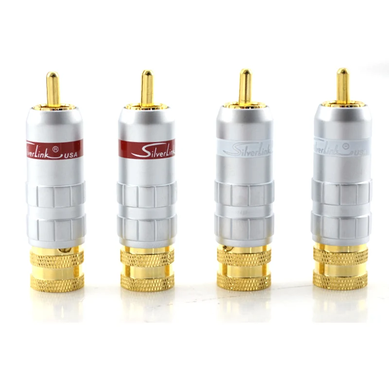 4 шт Новый brandSilverlink 24K позолоченный RCA Мужской адаптер|adapter|adapter rcarc adapter |