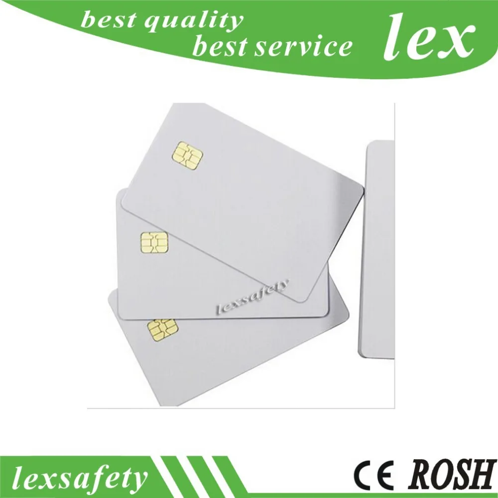 (100 шт./лот) ISO7816 Blank Contact FM4442 Chip PVC Smart IC Card для открыток в отеле и членских карт|contact