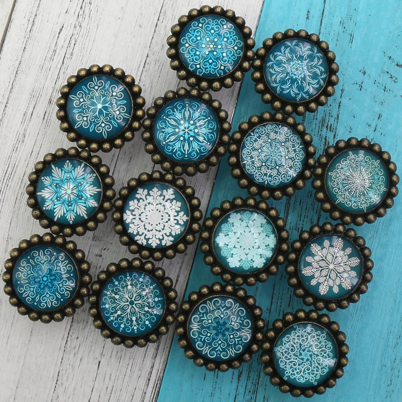 1x шикарная стеклянная крышка ручка ящика комод шкаф дверь тянуть Ретро