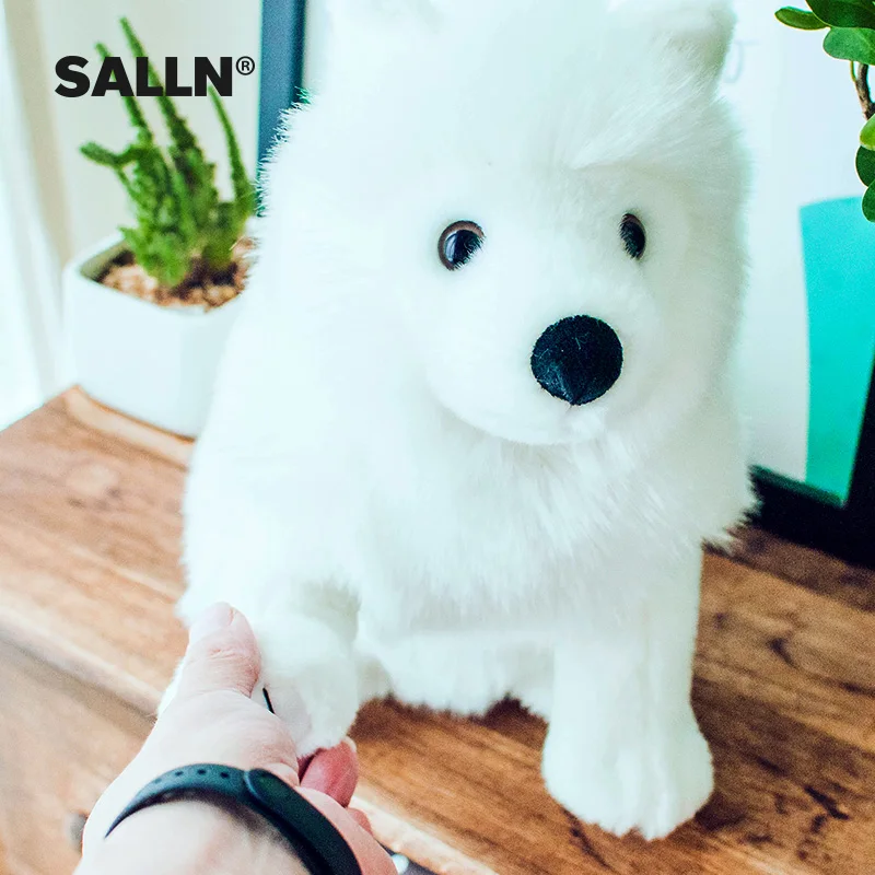 29 см милая плюшевая игрушка Samoye dog супер мягкая для симуляции животных сна