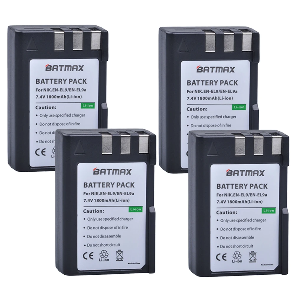 4 шт 1800mAh EL 9a 9E ENEL9 EN EL9 EL9a EL9E Аккумулятор для Nikon D3000 D40 D40x D5000 D60 Digital SLR Camera|battery for nikon