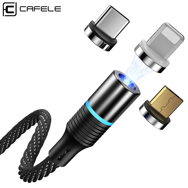 CAFELE Магнитный кабель Micro USB type C для iPhone samsung type-c, Магнитный адаптер для зарядки, кабель для мобильного телефона
