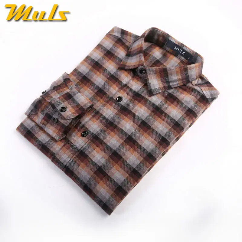 2017 Spring Plaid shirts men long sleeve casual flannel cotton male contrast color fitted plus size M L XL 2XL 3XL 5291 | Мужская одежда