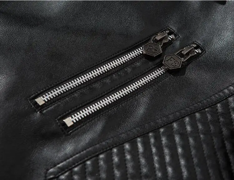 HOT Men's Fashion zipper leather jacket locomotive large lapel Coat 2018 Autumn new tide men motorcycle clothes | Мужская одежда