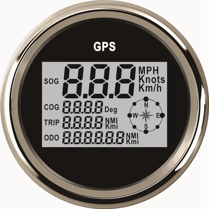 85 мм морской катер автомобиля GPS Спидометр ЖК дисплей Дисплей 0 ~ 999 км/ч узлы миль в