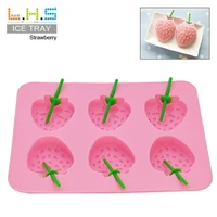 candy color food grade silicone strawberry shaped ice tray ice mold 16 413 52 2cm diy ice maker