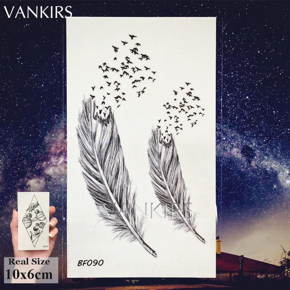 VANKIRS Black Wreath Leaf Fake Waterproof Tattoos Stickers Body Chest Arm Painting Tatto Temporary Women Girls Custom Art Tattoo |