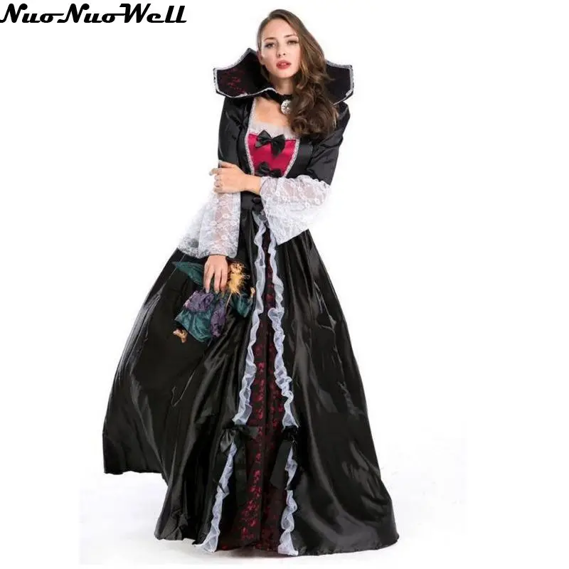 Маскарад Карнавал Черная Королева длинное платье для взрослых призраки