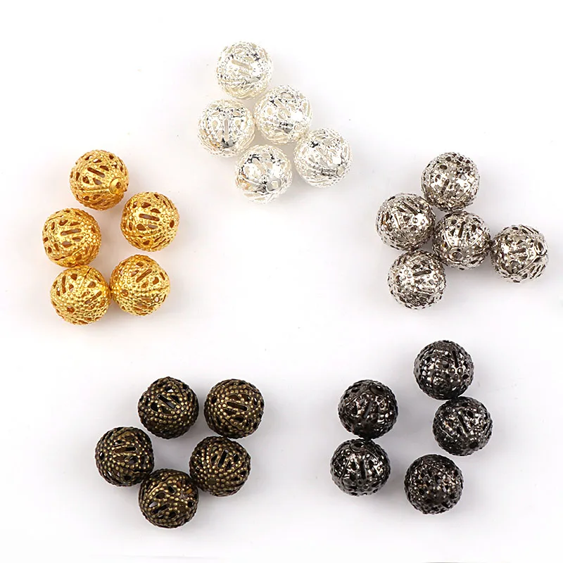 10 мм винтажный металлический цветок кружевной полый шар тумблер застежка сделай