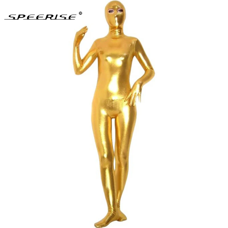 Мужской и Женский костюм Зентаи SPEERISE черный с Блестящими Металлическими глазами