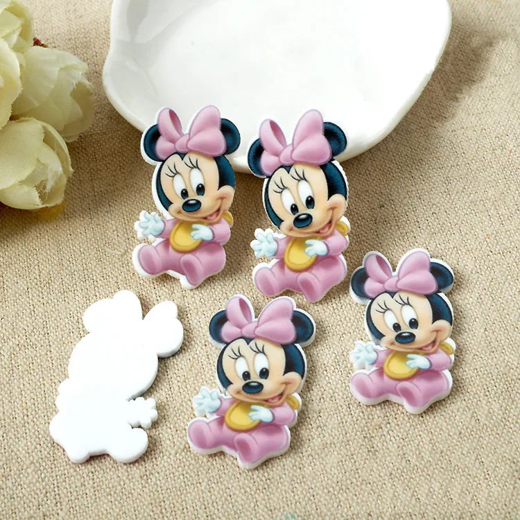 Мультяшная пластырь для малышей фигурка Минни ремесла плоское заднее украшение