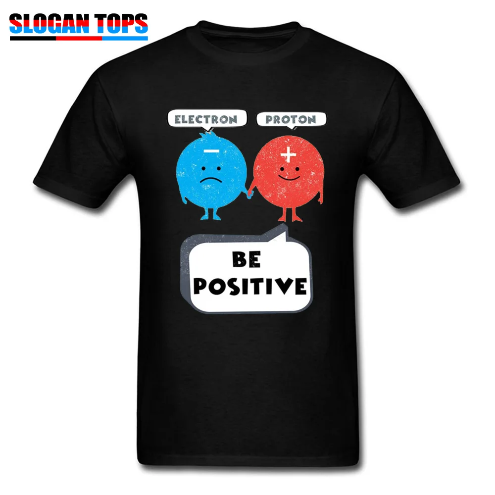 Футболка Geek для мужчин черная футболка Be Positive Proton топы с принтом синий электрон