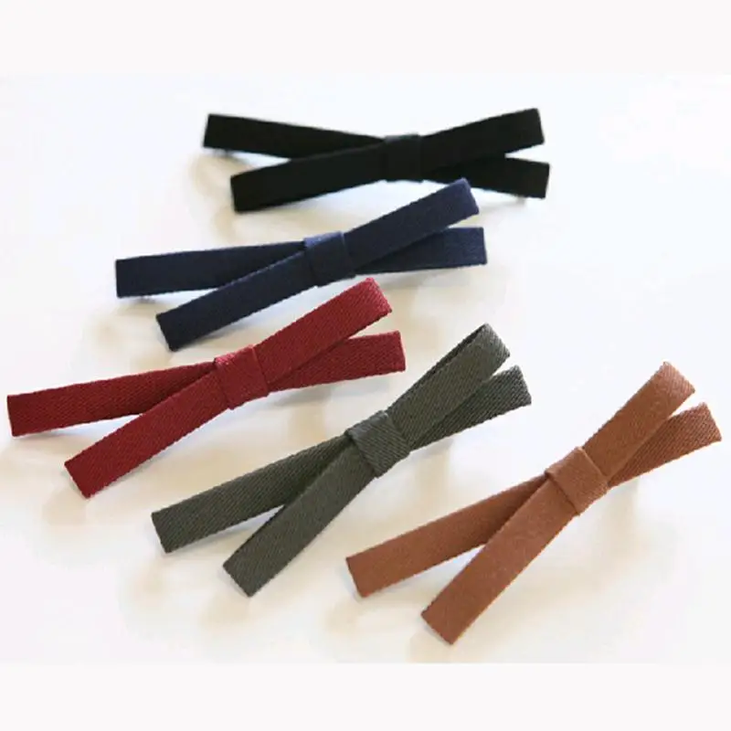 

Cross Cloth Knotted Bow Dark Color Hair Clips Barrettes Gentler Headwear Hair Accessories for Women