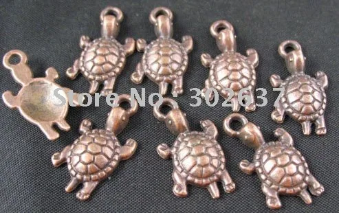 

FREE SHIPPING 120pcs Antiqued copper crafted turtle charms A303C