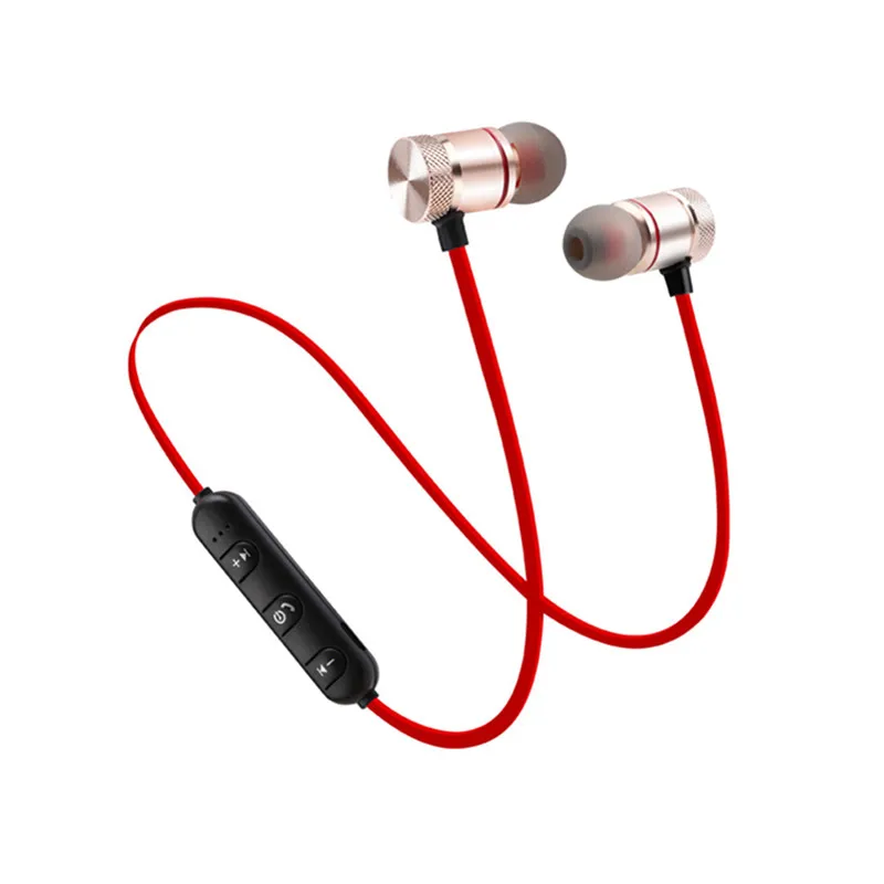 Беспроводные Bluetooth наушники Металлические Магнитные стерео спортивные басы Беспроводная гарнитура наушники с микрофоном наушники для всех телефонов