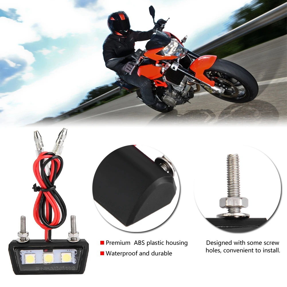 12V Универсальный moto rcycle номерной знак белый светодиодный светильник Водонепроницаемый accesorios para moto rcycle запчасти moto rcycle номерной знак