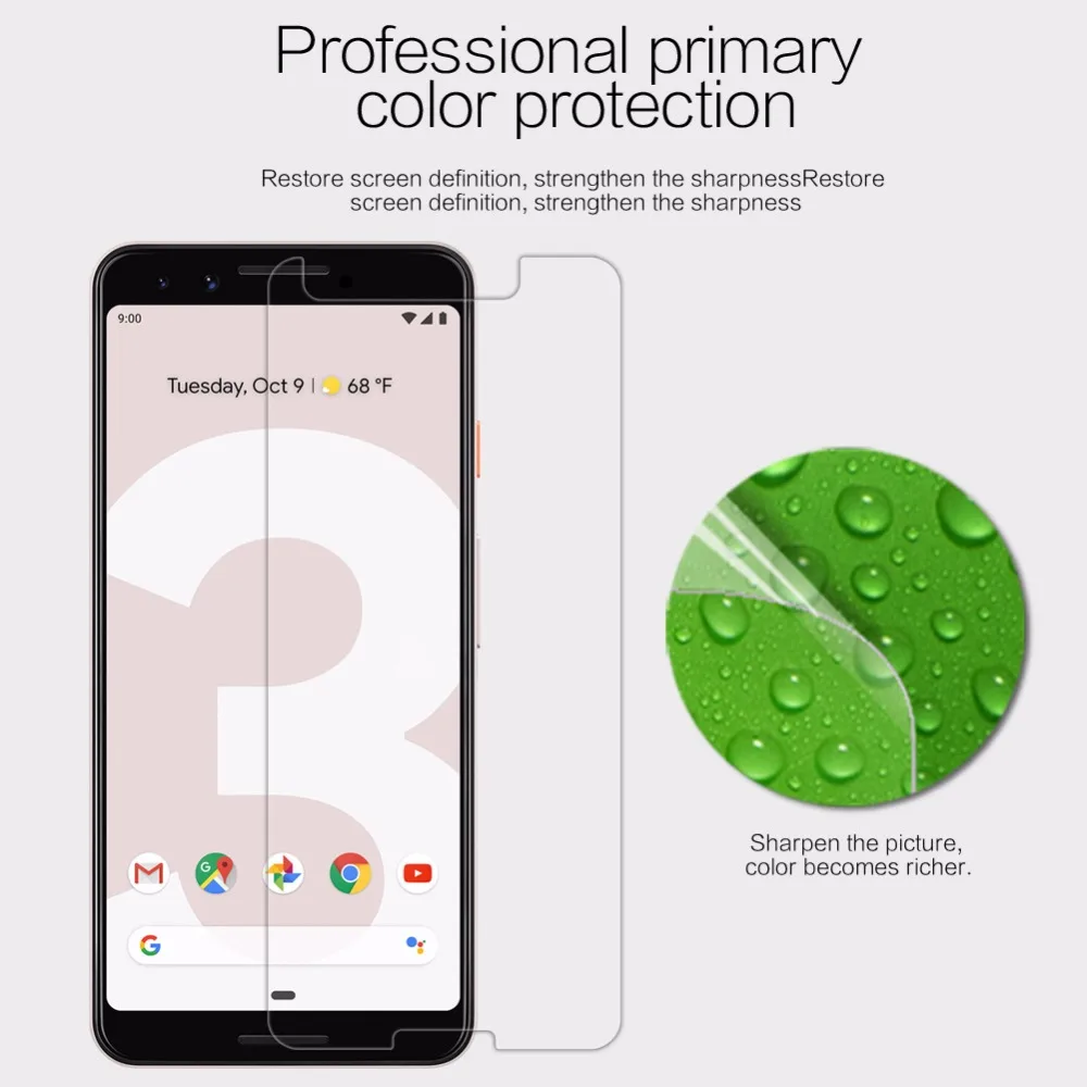 Защитная пленка NILLKIN для экрана Google Pixel 3 2 шт./лот прозрачная/Матовая Антибликовая