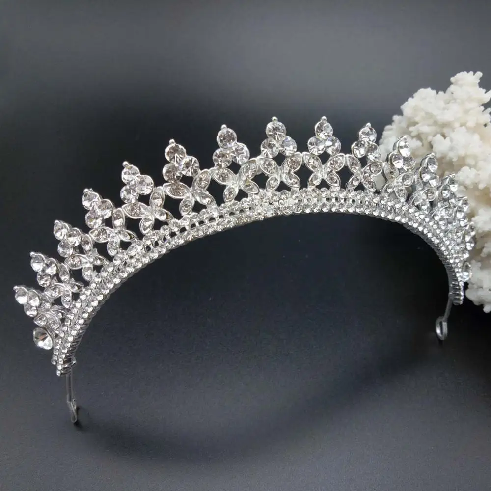 Silver Модные Кристалл, свадьба, для новобрачных тиара Корона для женщин дети девушка Пром диадема украшение для волос, невеста украшения волос интимные аксессуары - Окраска металла: Silver