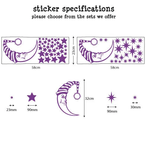 POOMOO настенные наклейки луна звезды дети Детская виниловая наклейка на стену