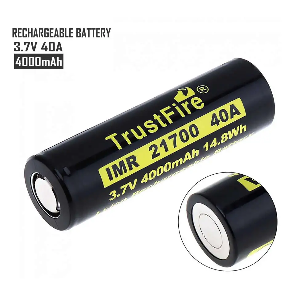 2 шт. литий-ионная аккумуляторная батарея TrustFire 21700 3 7 в 40 А 4000 мАч 14 8 Вт с