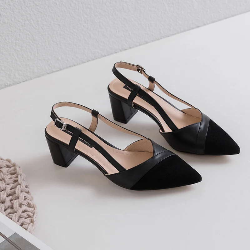 Женские кожаные сандалии gnuine с ремешком на пятке высоком каблуке фирменный