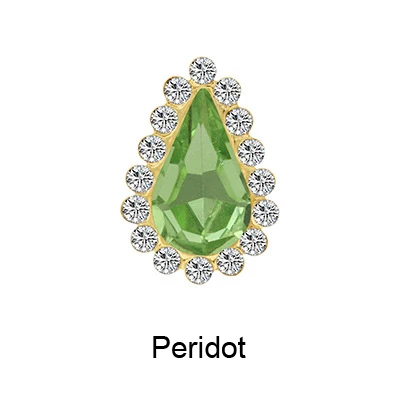 peridot Капля форма 8x13 мм пришить носороги Золотая основа Блестящий Кристалл страз камни не горячей фиксации Швейные Стразы для одежды дизайн - Цвет: peridot