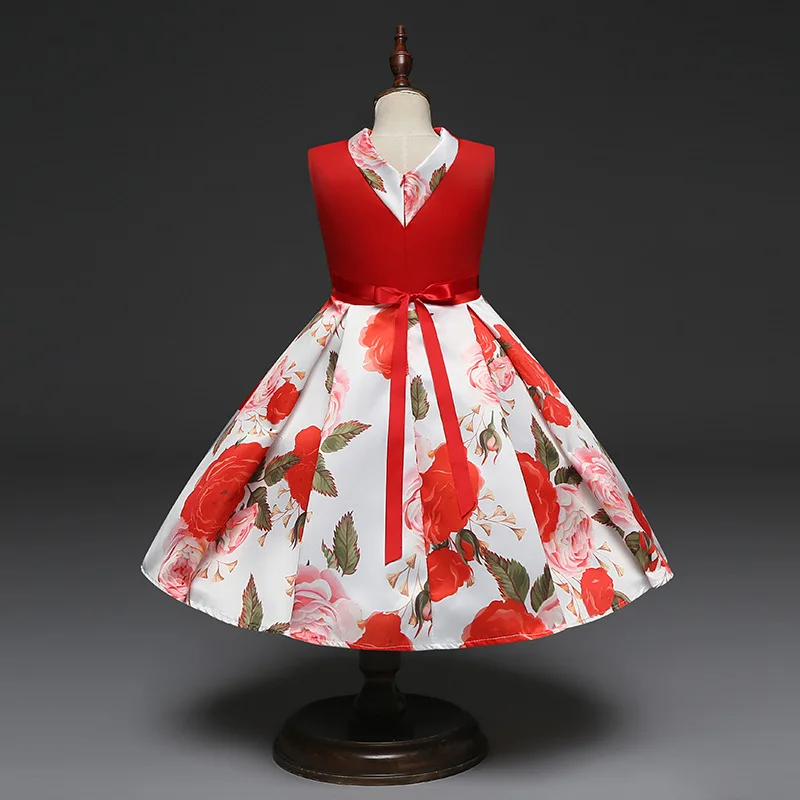 2018 летнее платье для девочек с цветочным принтом романтичное принцессы розовое