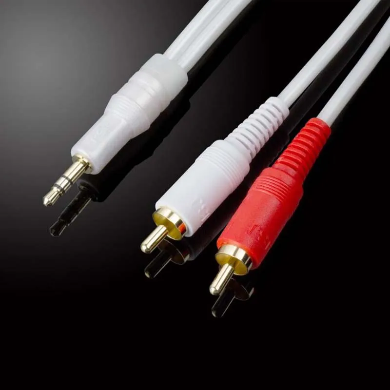 JSJ Hi Fi жемчужный белый разъем 3 5 мм стерео штекер 2RCA м аудиоразветвитель кабель