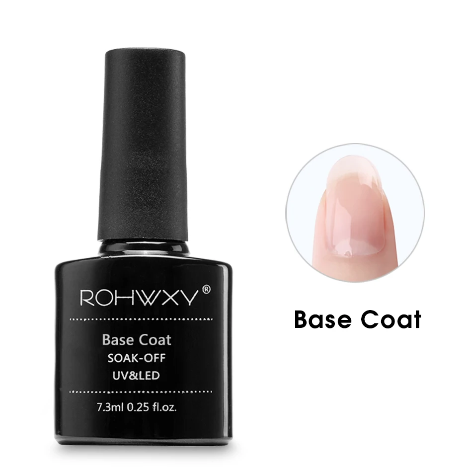Base Coat ROHWXY верхнее Базовое покрытие замочить от УФ гель лак для ногтей светодиодный грунтовка для ногтей строитель ногтей гель лак прозрачная; Нейл-арт лак - Цвет: Base Coat