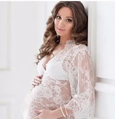 Модные кружевные платья для беременных белый реквизит фотосъемки сексуальное