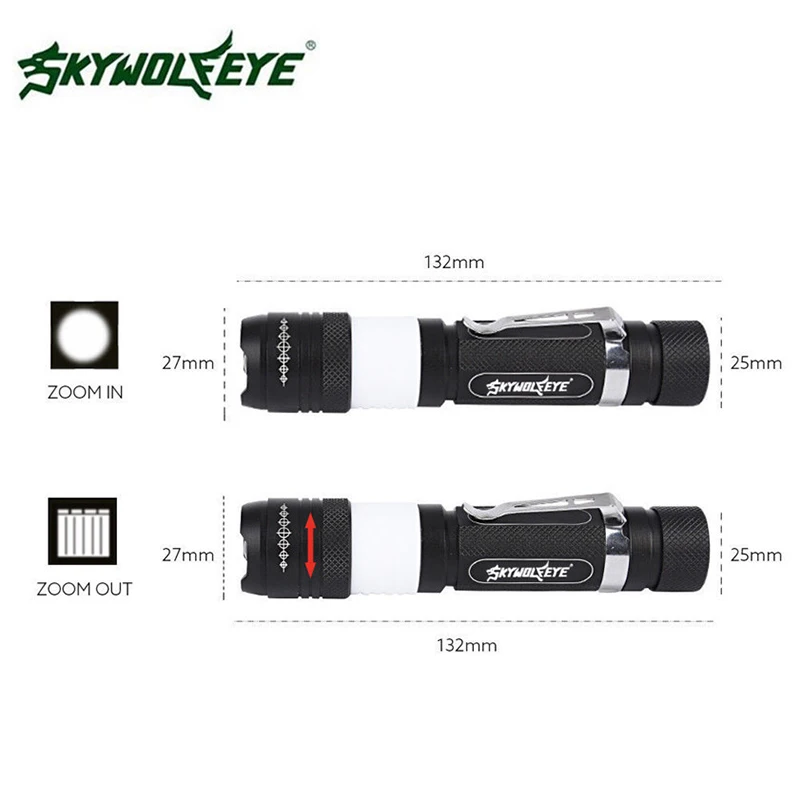 USB светодиодный фонарик с зумом водонепроницаемые фонарики XM L T6 3800LM 3 режима