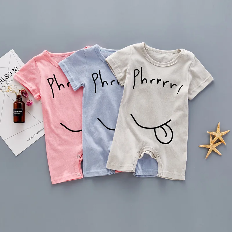 СЗ 2018 новый стиль лето детская одежда для младенцев мультфильм улыбающееся лицо