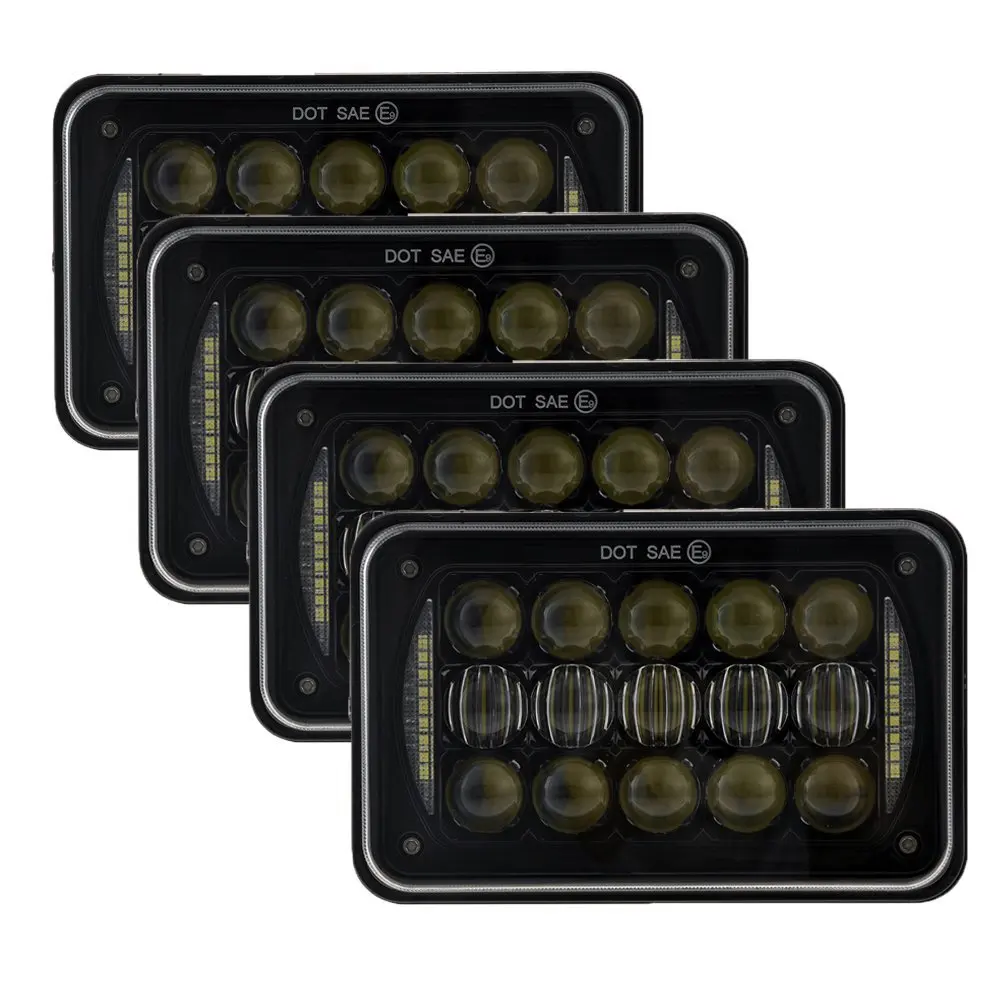 4 шт. грузовик 4X6 прямоугольный светодиодный фары H4 штепсельная вилка с DRL Halo для