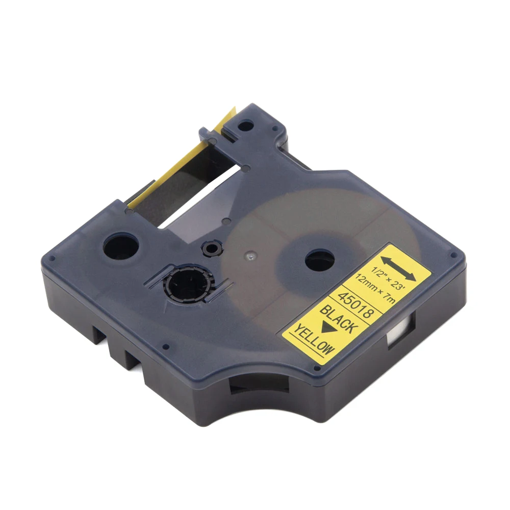Absoonic 10 шт. 12 мм лента для заправки DYMO D1 45018 черный на желтый совместимый с LabelManager PnP